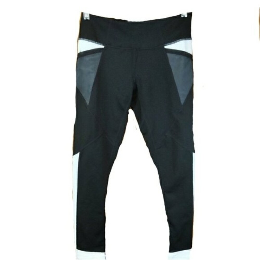 Zella Black White Colorblock Ankle Leggings SM Moisture Wicking Workout